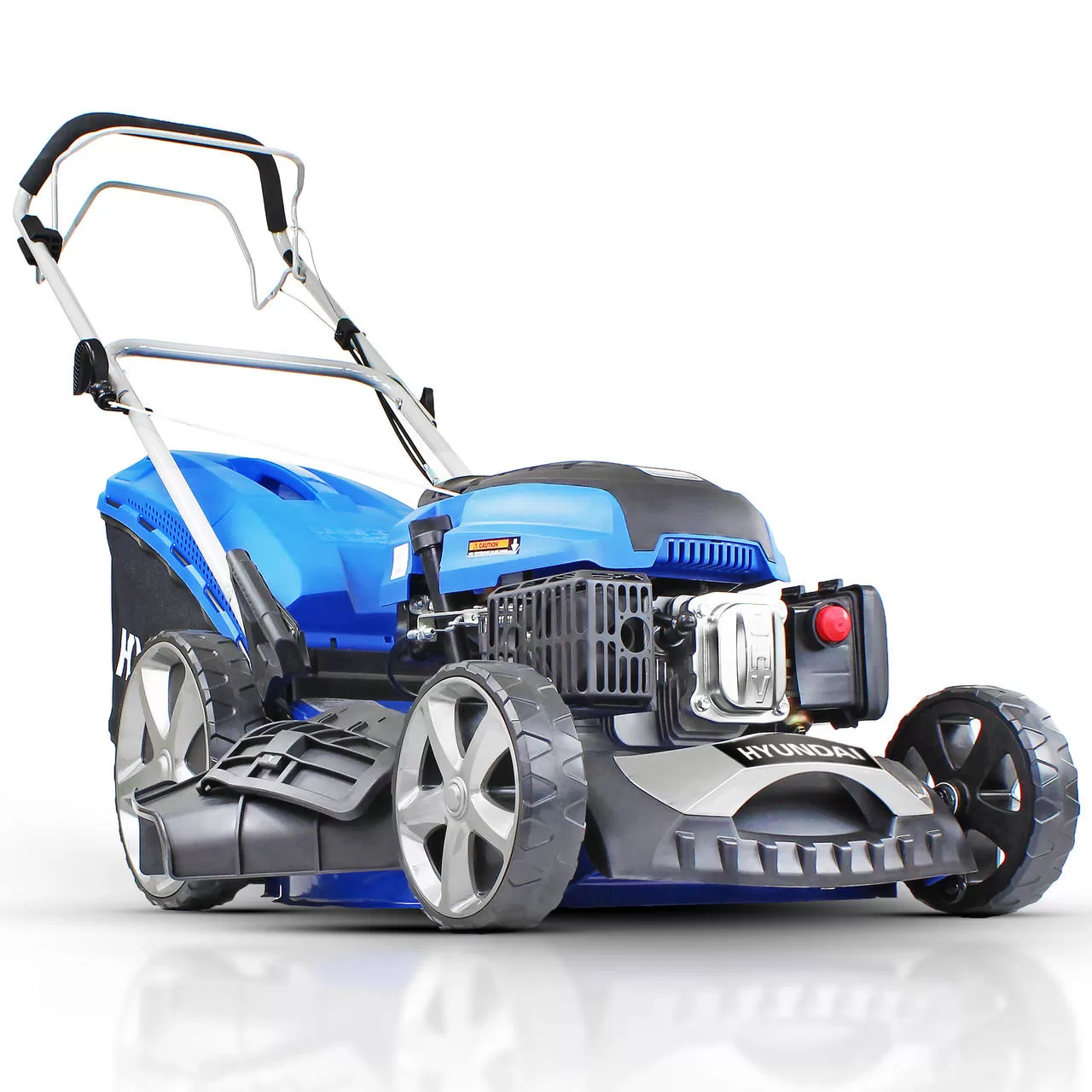 Hyundai 20" / 51cm 196cc 4-in-1 Self-Propelled Petrol Lawnmower, Mulch, Rear & Side Discharge, Hose Connector