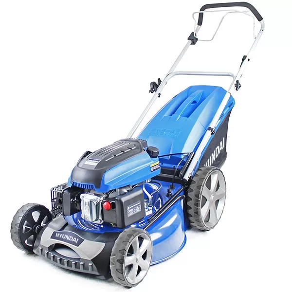 Hyundai 20" / 51cm 196cc 4-in-1 Self-Propelled Petrol Lawnmower, Mulch, Rear & Side Discharge, Hose Connector