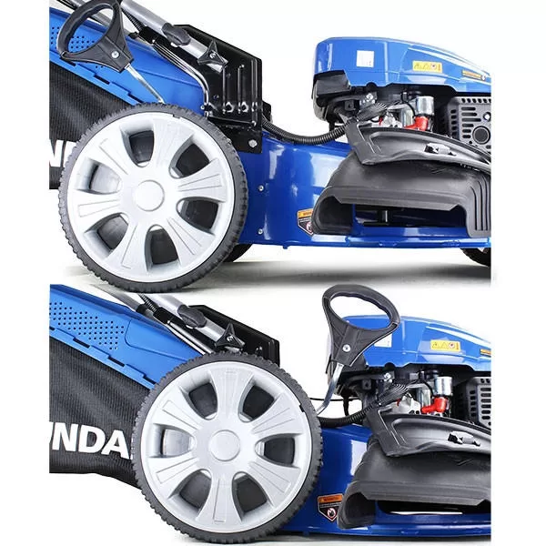 Hyundai 21'' / 53cm 224cc 4-in-1 Electric-Start Self-Propelled Petrol Lawnmower, Mulch, Rear & Side Discharge, Hose Connector