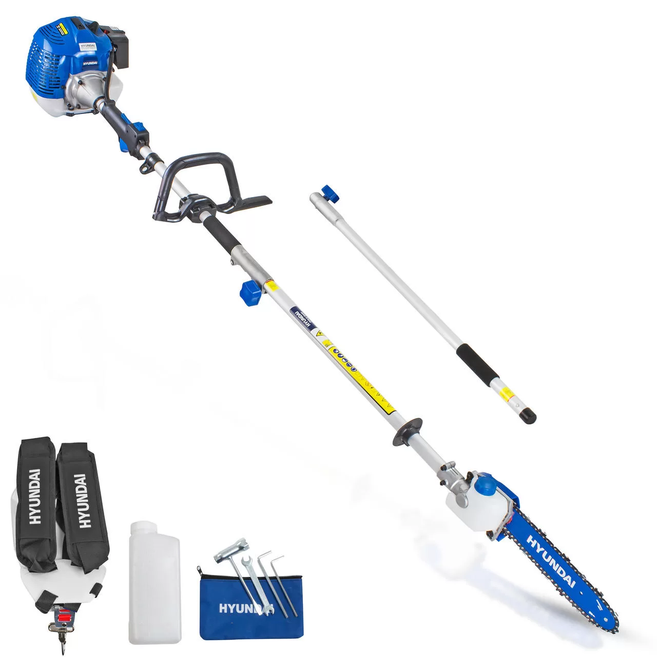 Hyundai 52cc Petrol Pole Saw Pruner Chainsaw 2.7m Long Reach 260mm Cutting Width
