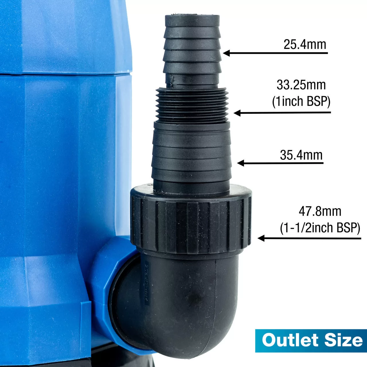Hyundai 1100W Submersible Water Pump, 25-32mm / 1- 1/2'' Hose, Clean and Dirty Water, 7m Lift