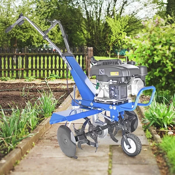 Hyundai 150cc 56cm Petrol Garden Tiller, Cultivator, Rotavator and Rototiller 4-Stroke 2.7kW 6 x 4 Blades