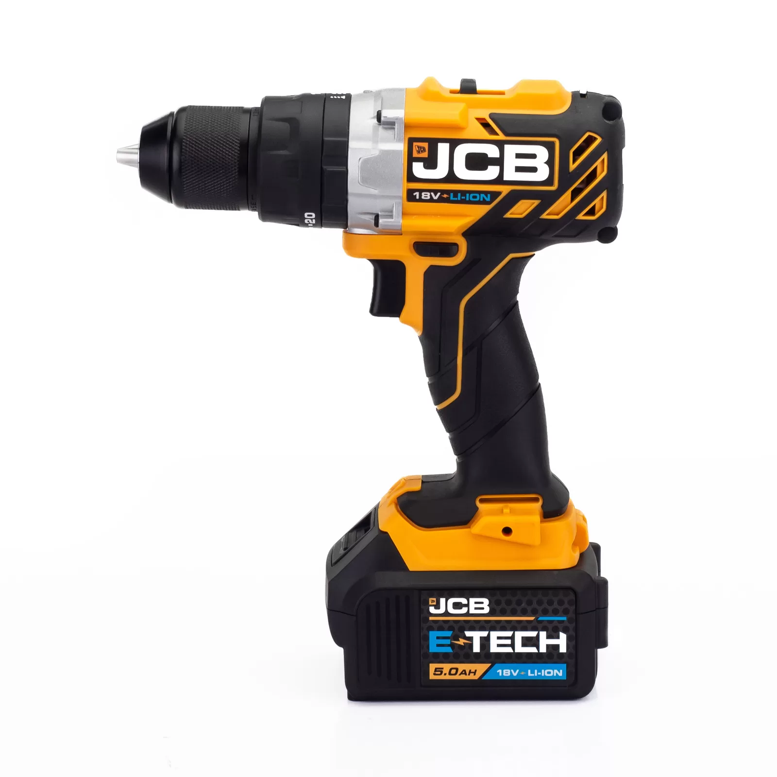 JCB 18V 65Nm Brushless, Variable Speed Combi Drill with 5.0Ah Li-ion Battery & 2.4A Charger
