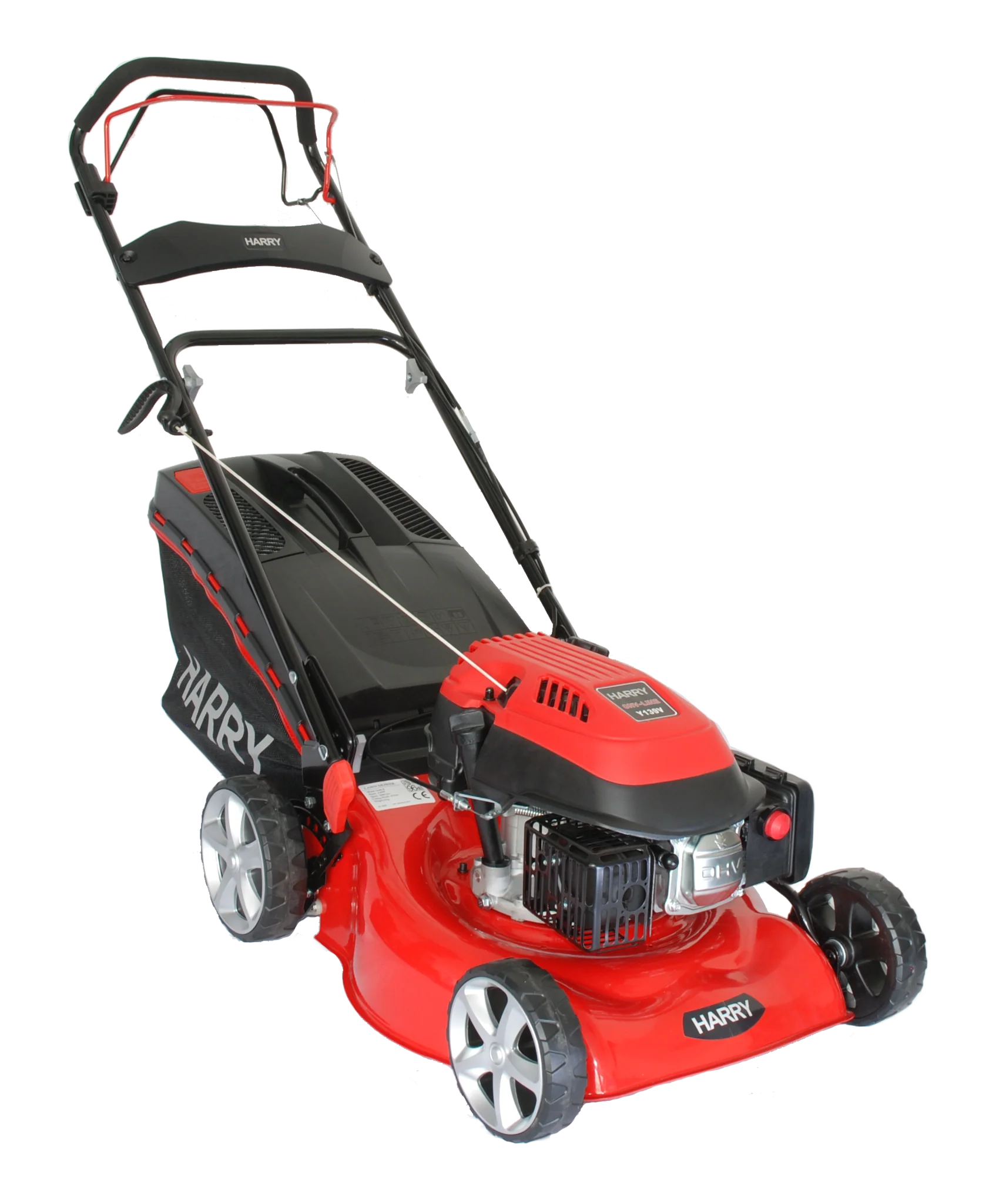 Harry LMG42S-B 16" Petrol Lawnmower - 99cc OHV Engine, Steel Deck & Self-Propelled Drive