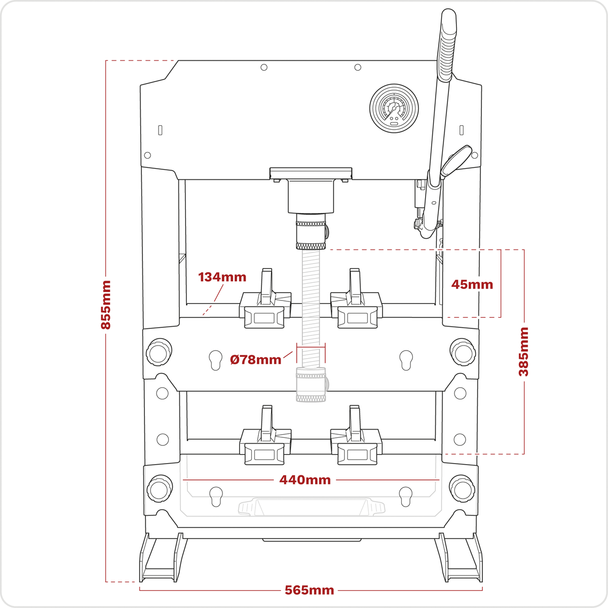 Sealey Viking Bench Type Hydraulic Press 15 Tonne