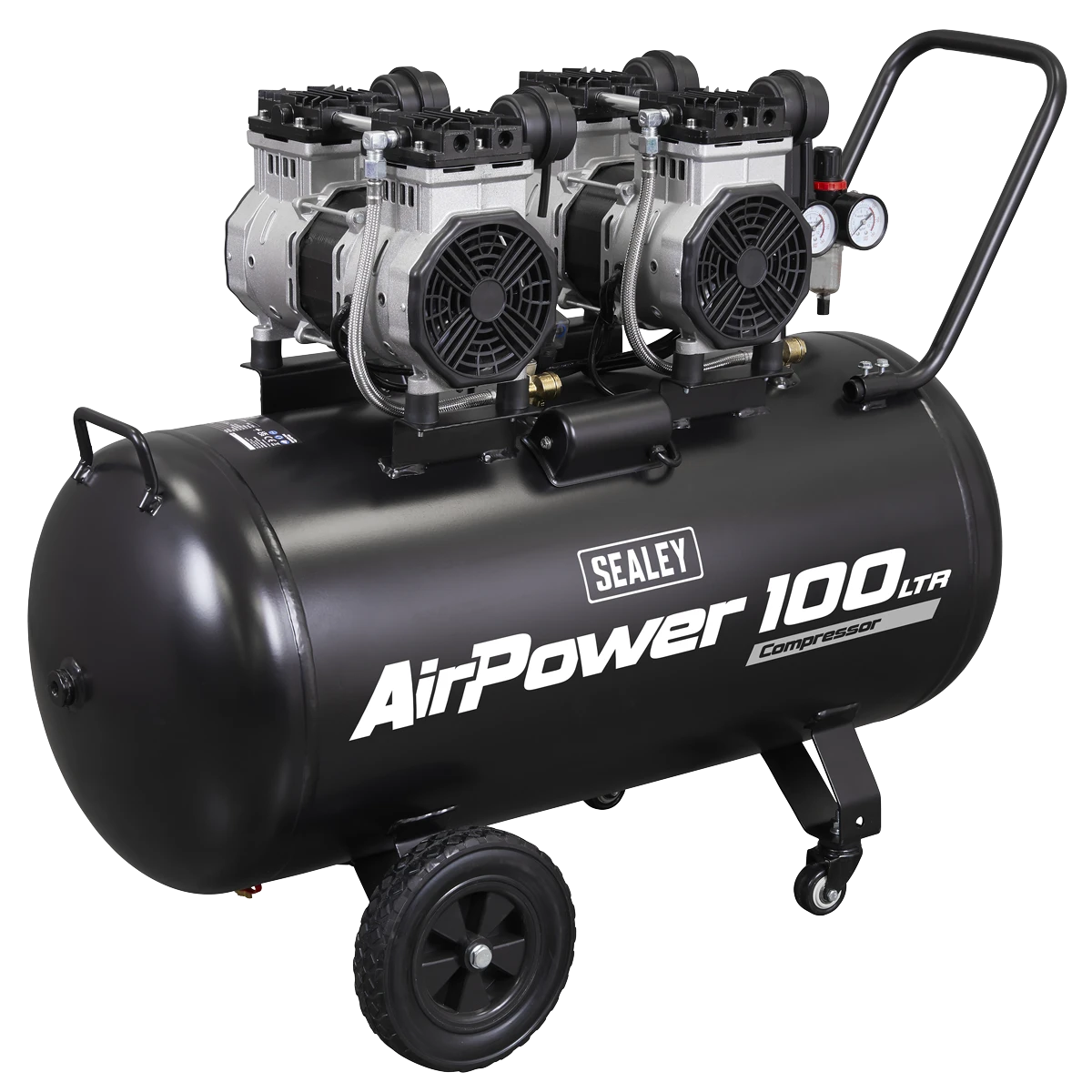 Sealey 100L Oil Free Low Noise Direct Drive Air Compressor 2 x 2hp