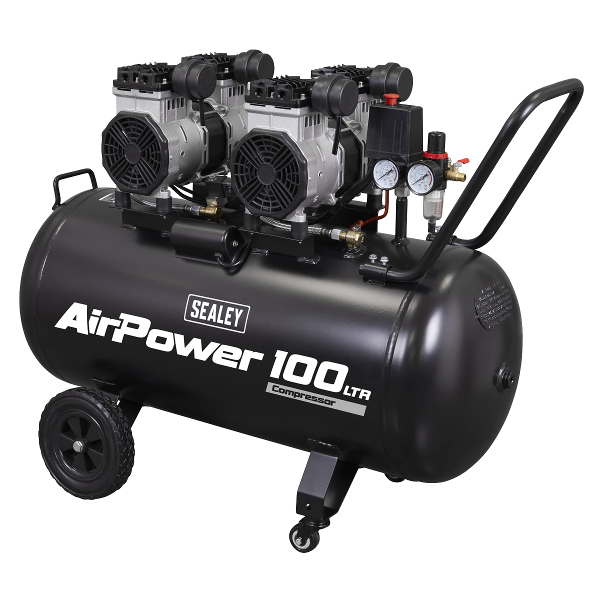 Sealey 100L Oil Free Low Noise Direct Drive Air Compressor 2 x 2hp