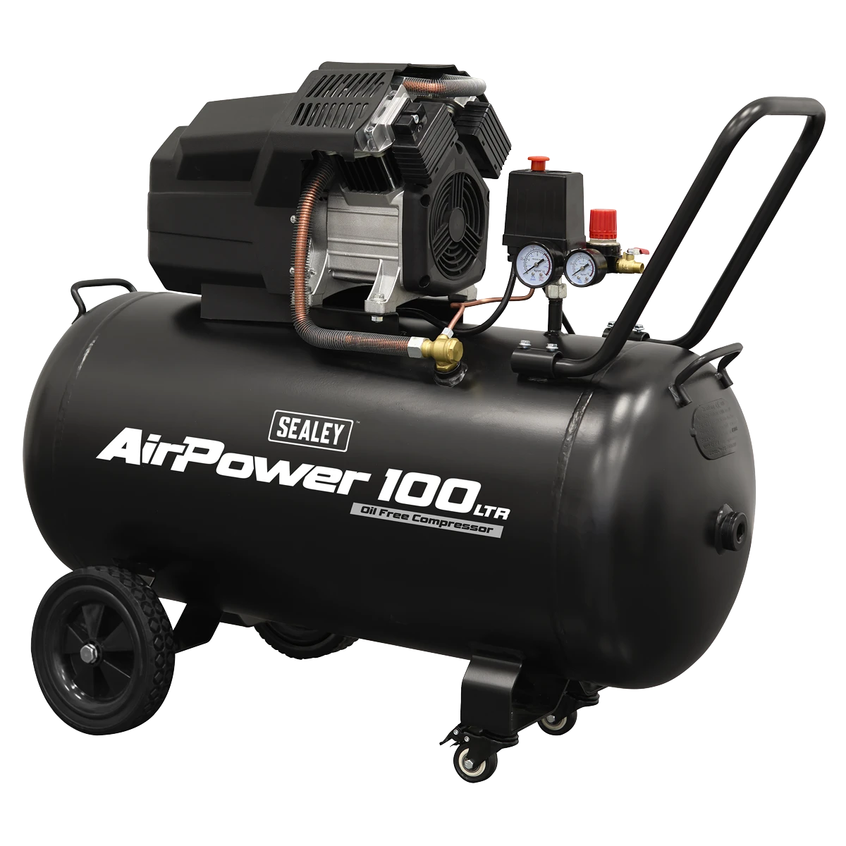 Sealey Air Compressor 100L V-Twin Oil Free Direct Drive 3hp