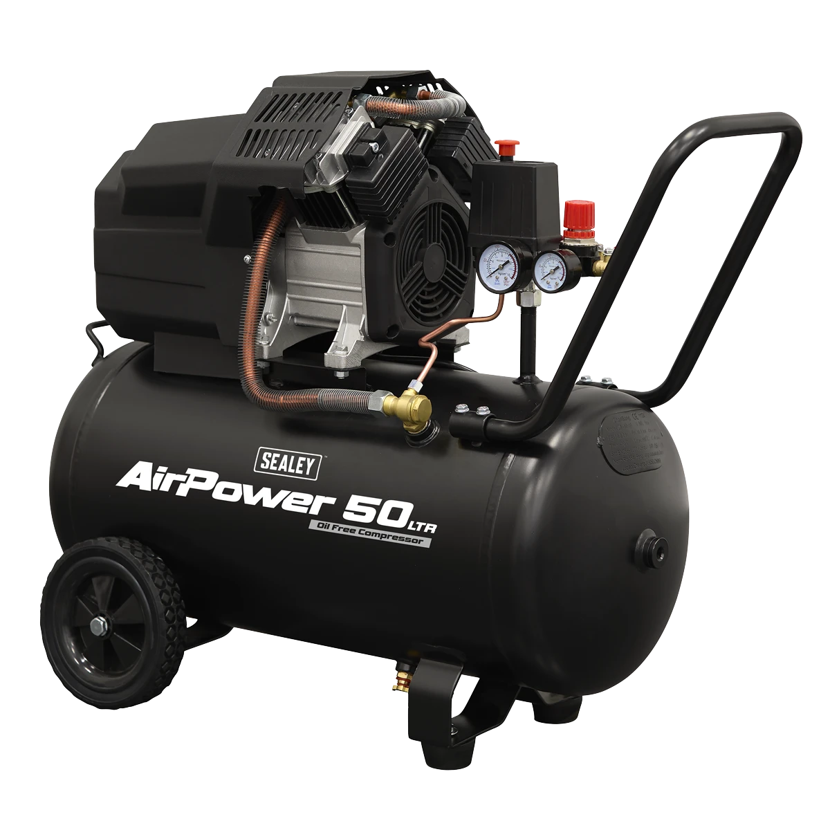 Sealey 50L Oil Free V-Twin Direct Drive Air Compressor 3hp