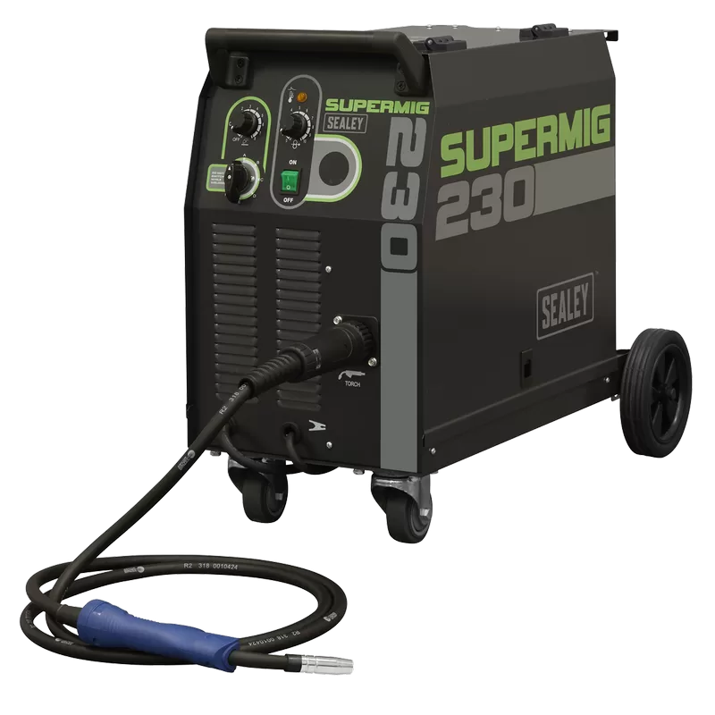 Sealey Professional Gas/Gasless MIG Welder with Binzel® Euro Torch 230A 230V