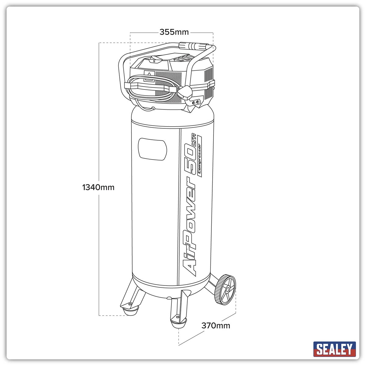 Sealey 100L Oil Free Low Noise Direct Drive Air Compressor 2 x 2hp