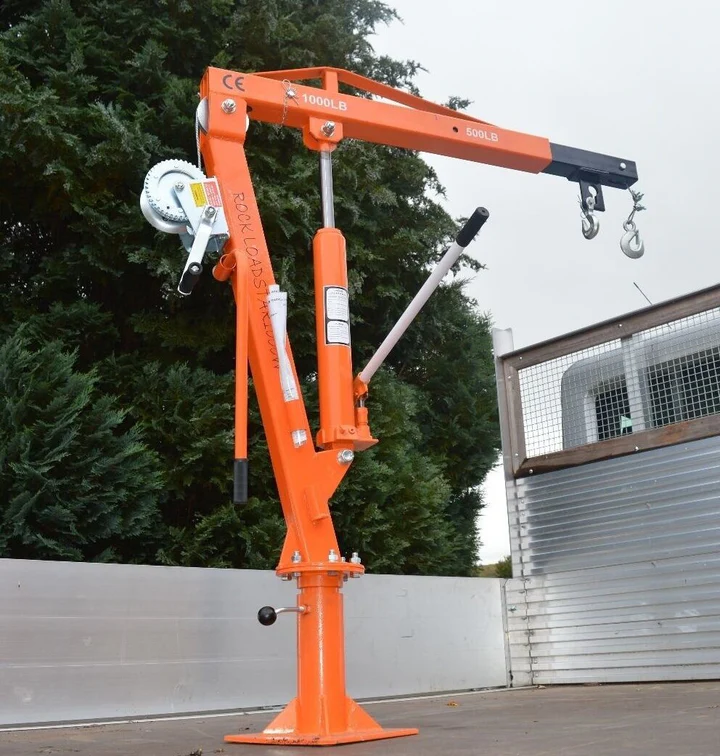 Rock Machinery 1000lb Swivel Lifting Crane With Winch