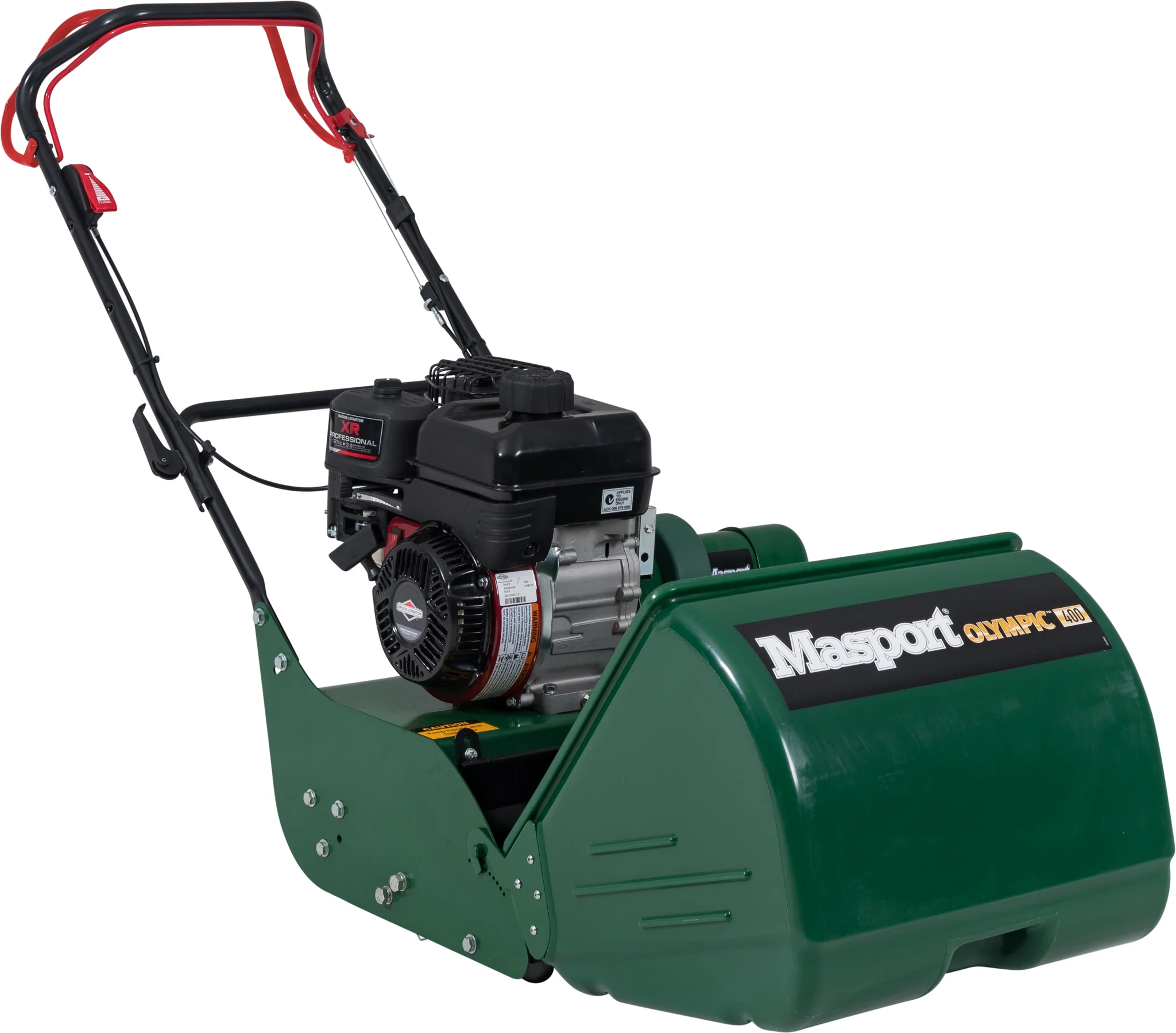 Masport Olympic 400 16" Cylinder Petrol Lawnmower - Briggs & Stratton 127cc Engine & Steel Rear Roller
